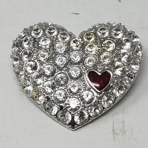 Sparkling Shakira Caine crystal heart pendant pin